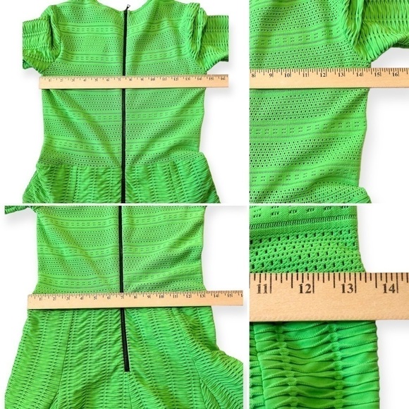 RAG & BONE Green Niki pointelle laddered-jersey fit and flare mini‎ dress SIZE 2 - Picture 14 of 15